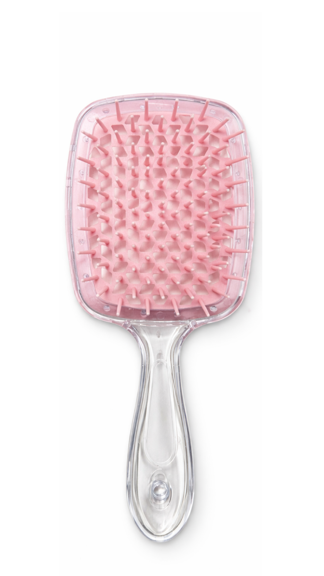 Гребінець HOLLOW COMB ПРОЗОРИЙ З НІЖНО-РОЖЕВИМ