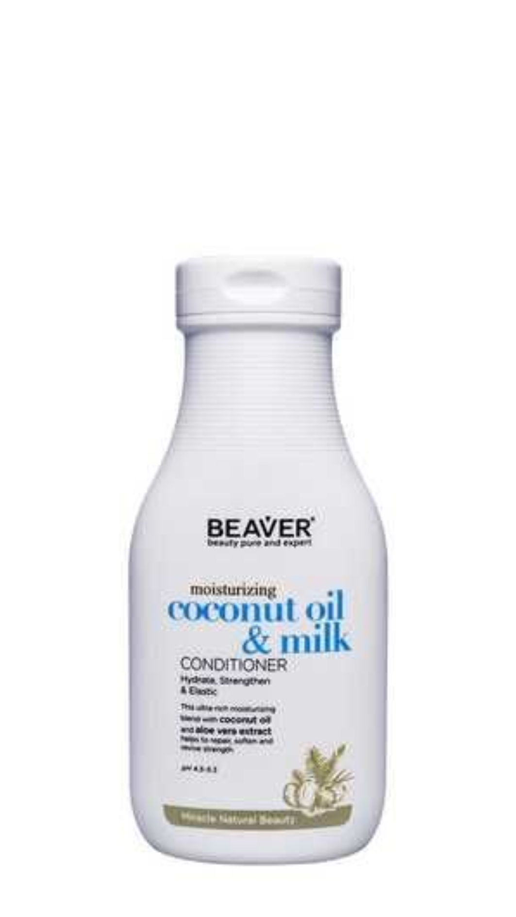 Розгладжуючий кондиціонер для сухого і неслухняного волосся BEAVER Moisturizing Coconut Oil & Milk 
