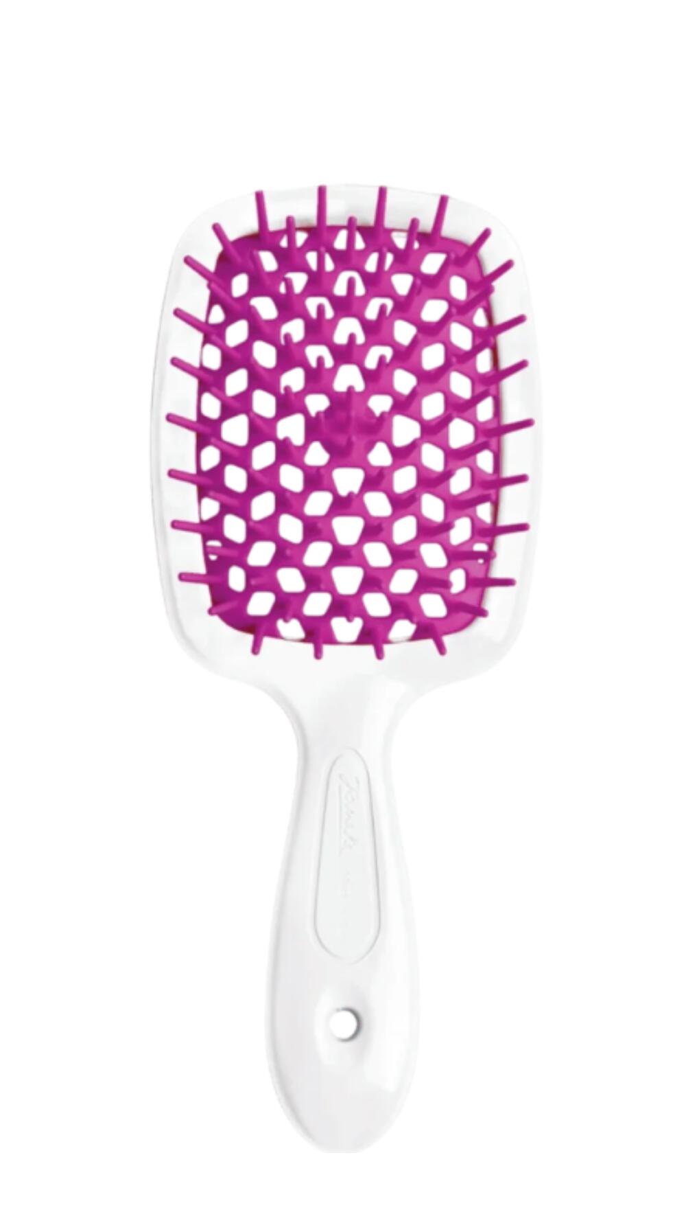 Гребінець Janeke Superbrush Standart БІЛИЙ З МАЛИНОВИМ