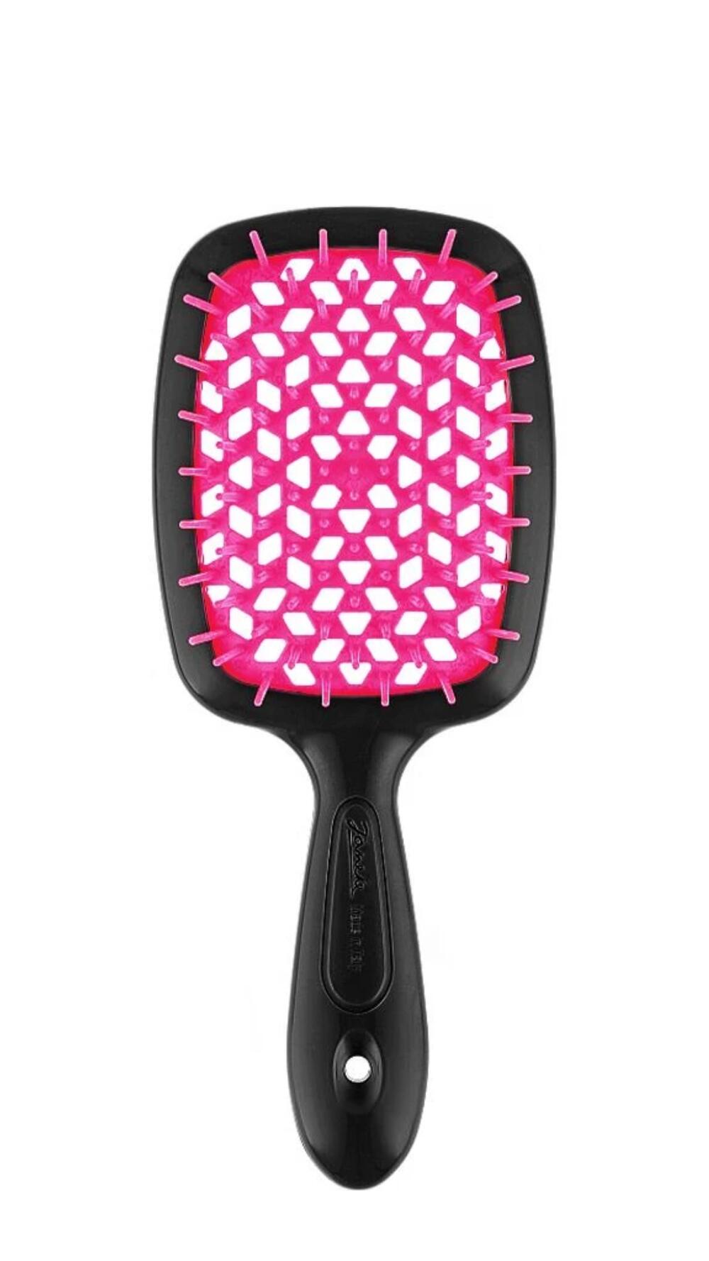 Гребінець Janeke Superbrush Standart ЧОРНИЙ З МАЛИНОВИМ